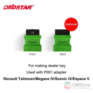 Convertidor OBDSTAR para Renault KOLEOS/CAPTUR/Talisman/Megane IV/Scenic IV/Espace V/JLR/FIAT utilizado con Adaptador P001