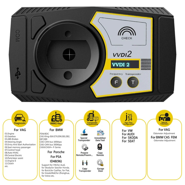 V7.3.5 Xhorse VVDI2 Key Programmer para VW/Audi/BMW/PSA con 13 versiones de software completas