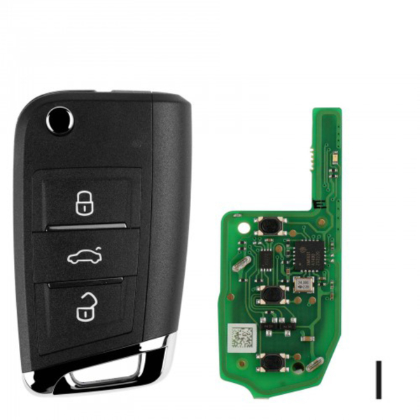 Xhorse XEMQB1EN Super Remote Key Estilo MQB de 3 Botones con Chip Super Incorporado, Lote de 10 Unidades.