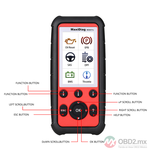 Autel MaxiDiag MD808 Pro, escáner de sistemas completos que admite reinicio de BMS/aceite, SRS, EPB, DPF, SAS y ABS. Actualización en línea gratuita