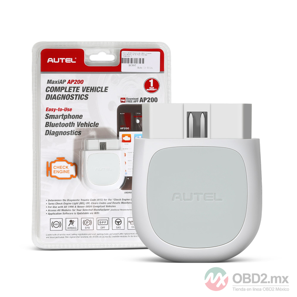 Autel MaxiAP AP200, a Bluetooth OBD2 code reader with complete system diagnostics, AutoVIN, TPMS service, and IMMO for DIY enthusiasts.