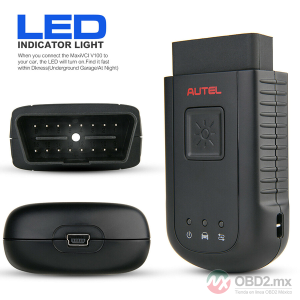 Autel MaxiSYS-VCI 100 es una Interfaz de Comunicación de Vehículos Bluetooth Compacta que se conecta a Autel MS906BT/ MK906BT/ MK908P/ Elite/ MS908.