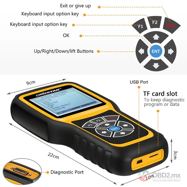 OBDSTAR X300M Herramienta de corrección de odómetro y soporte OBD2 para Benz y MQB VAG KM