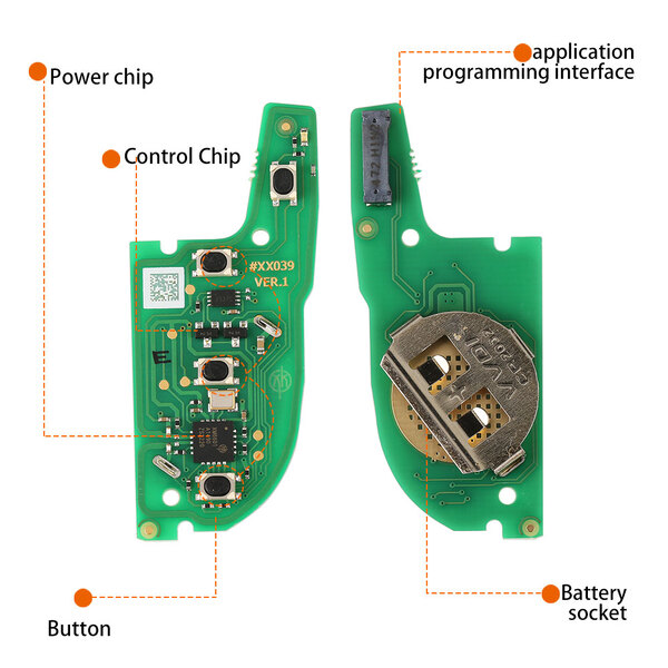 Xhorse XEKF20EN Super Remote Tipo Cuchillo de 4 Botones con Super Chip 10 unidades/lote