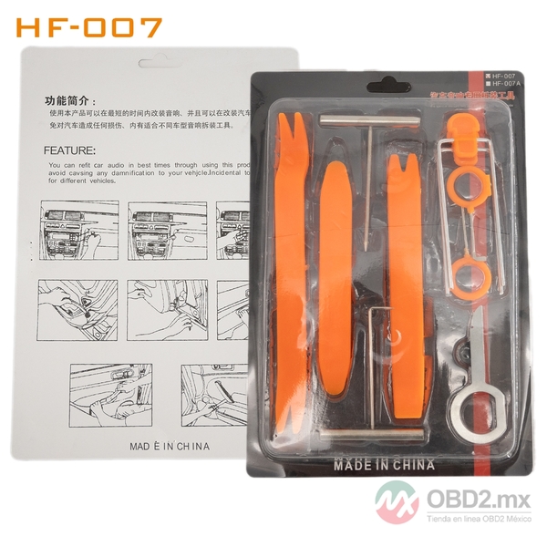 HF-007 Kit de Herramientas Multifunción para Desmontaje de Paneles Puertas y Audio de Automóviles