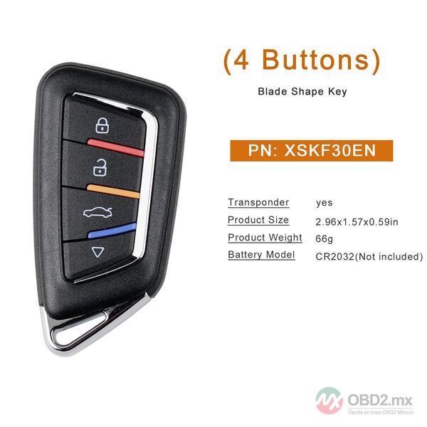 Llave inteligente Xhorse XSKF30EN estilo cuchillo de 4 botones 5 unidades/lot