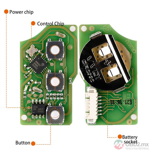 Llave con cable Xhorse XKB508EN, estilo B5, 2 botones, compatible con MINI Key Tool/VVDI2, paquete de 10 unidades.