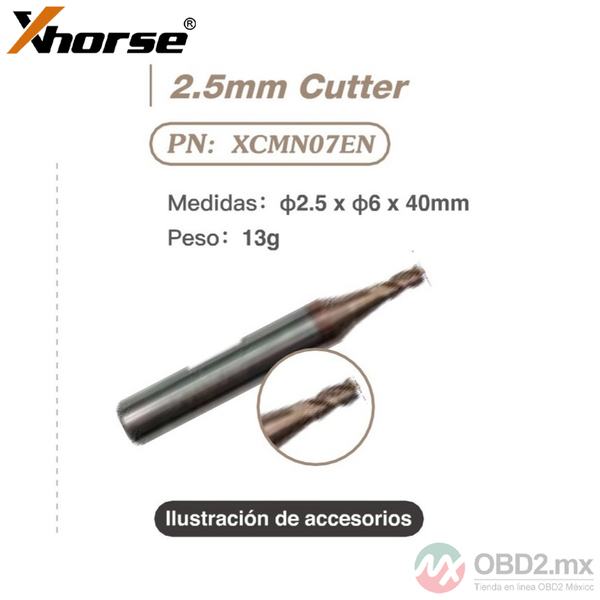 5PCS Xhorse XCMN07GL Fresa de 2.5mm para CONDOR XC-MINI, Plus 2, XC-007 XC-002 Dolphin Máquina de Corte de Llaves