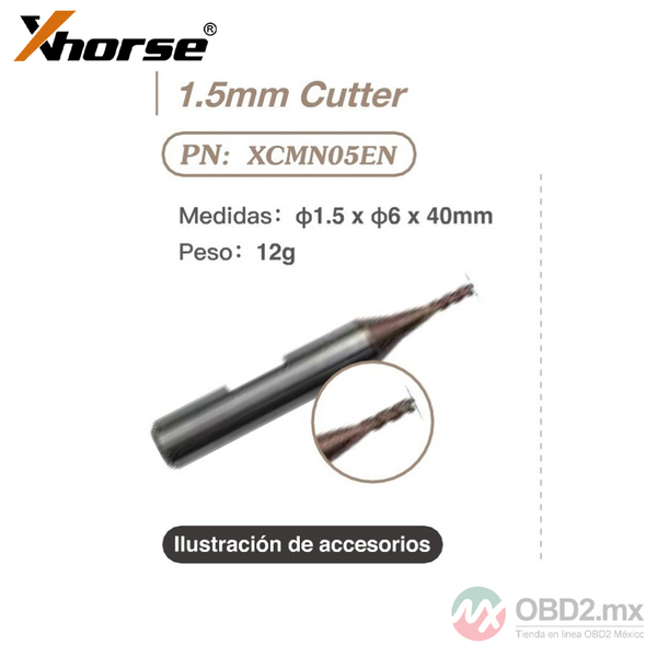 5PCS Xhorse XCMN05GL Fresa de 1.5mm para XC-007 XC-002 Condor XC-MINI Plus 2 Dolphin Key Cutting Machine