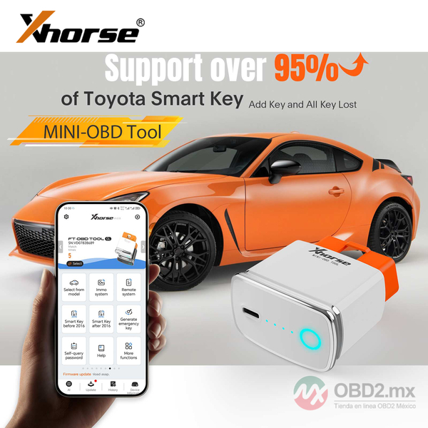 Xhorse XDMOT0GL FT-OBD Key Programmer para más del 95% de las llaves inteligentes de Toyota (Agregar llave y todas las llaves perdidas)