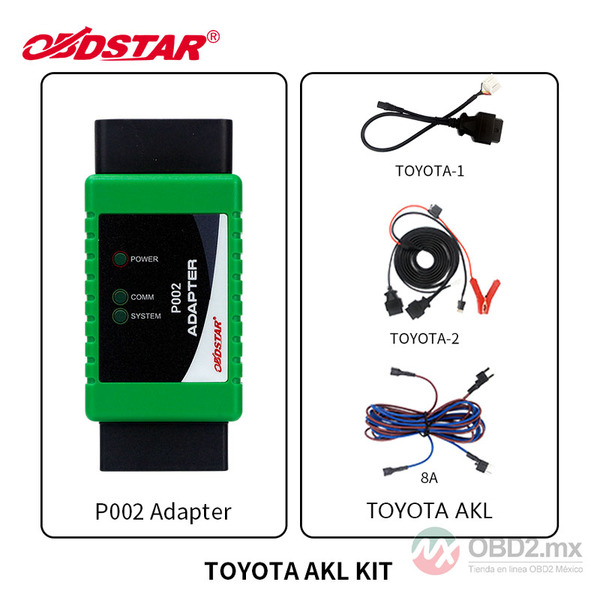 OBDSTAR P002 Adaptador Paquete Completo con Cable TOYOTA 8A + Cable para Todas las Llaves Perdidas de Ford Compatible con X300 DP Plus/ X300 PRO4/MS80