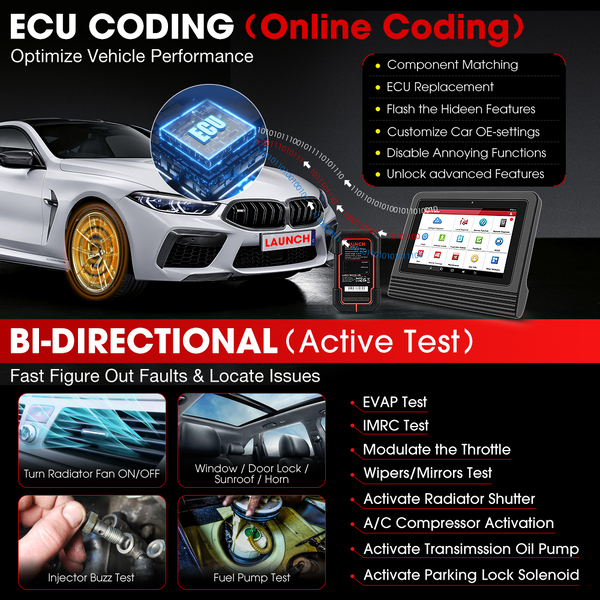 Launch X431 V V5.0 (X431 Pro V5.0) Herramienta de Diagnóstico con DBScar VII Compatible con CAN FD DoIP, Codificación ECU y 37 Funciones Especiales.