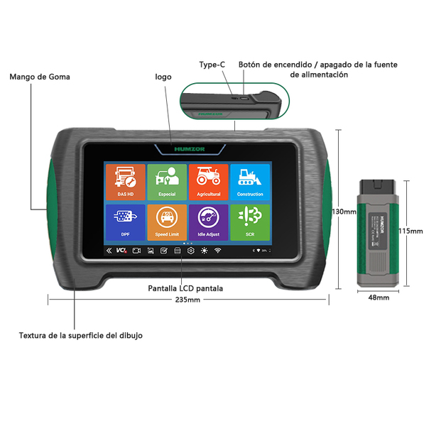 Humzor-herramienta de diagnóstico para camiones, escáner Obd2 M8, todos los sistemas, 17 + Función de reinicio, servicio pesado