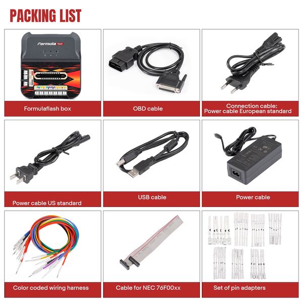 FormulaFlash Clonación ECU, Lectura/Escritura de Datos, Modificación VIN, IMMO Off, Mejora de Potencia, Limpieza DTC para Moto, Camión, Auto, Barco.