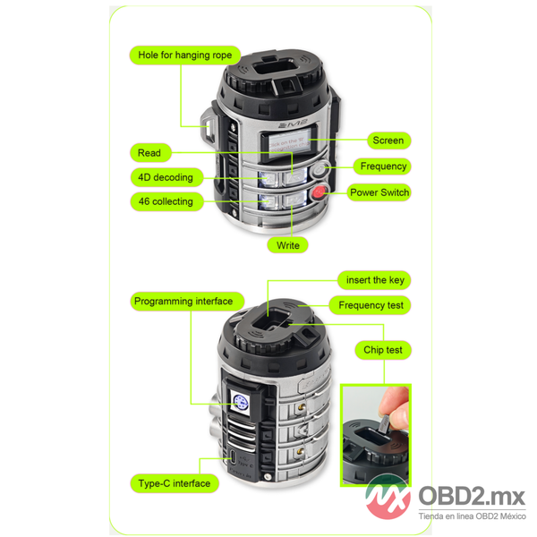 TANK MAGIC Easy Clone para clonarlee，rdetectar，decodificar y generar llaves，compatible con app Magic Tank para copiado y decodificacion online