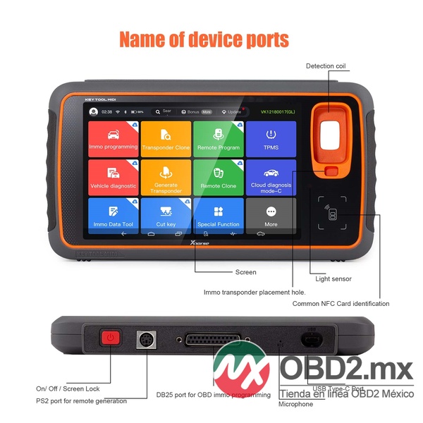 Xhorse XDKMD1EN VVDI Key Tool MIDI Advanced Version Herramienta Todo en Uno para IMMO, TPMS, Programación y Diagnóstico