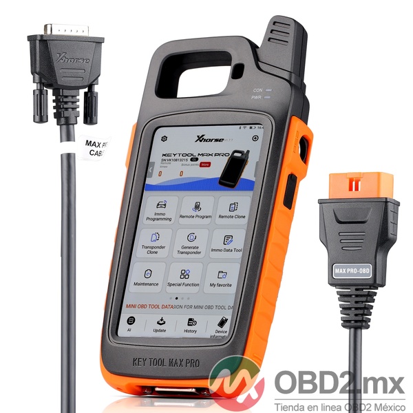 Xhorse XDKMP0EN VVDI Key Tool Max Pro con función MINI OBD Tool, Agrega CAN FD, Voltaje y Corriente de Fuga.