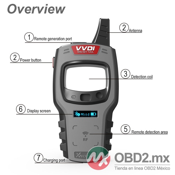 Xhorse XDKTMGEN VVDI MINI Key Tool Versión Global Sin Función de Copia de Transpondedor 48 (96 bits) Sin Tokens