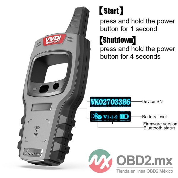 Xhorse XDKTMGEN VVDI MINI Key Tool Versión Global Sin Función de Copia de Transpondedor 48 (96 bits) Sin Tokens