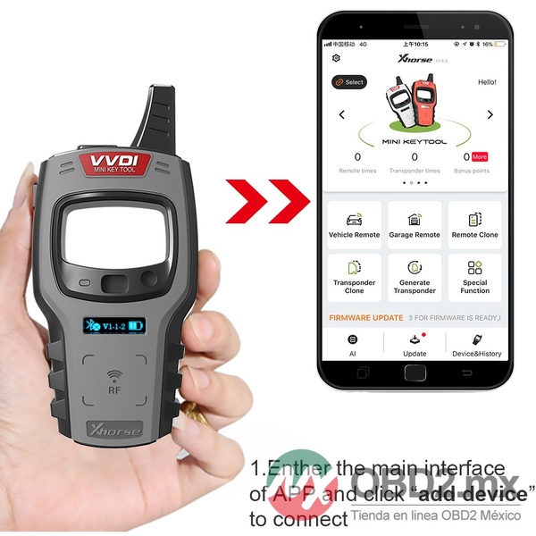 Xhorse XDKTMGEN VVDI MINI Key Tool Versión Global Sin Función de Copia de Transpondedor 48 (96 bits) Sin Tokens